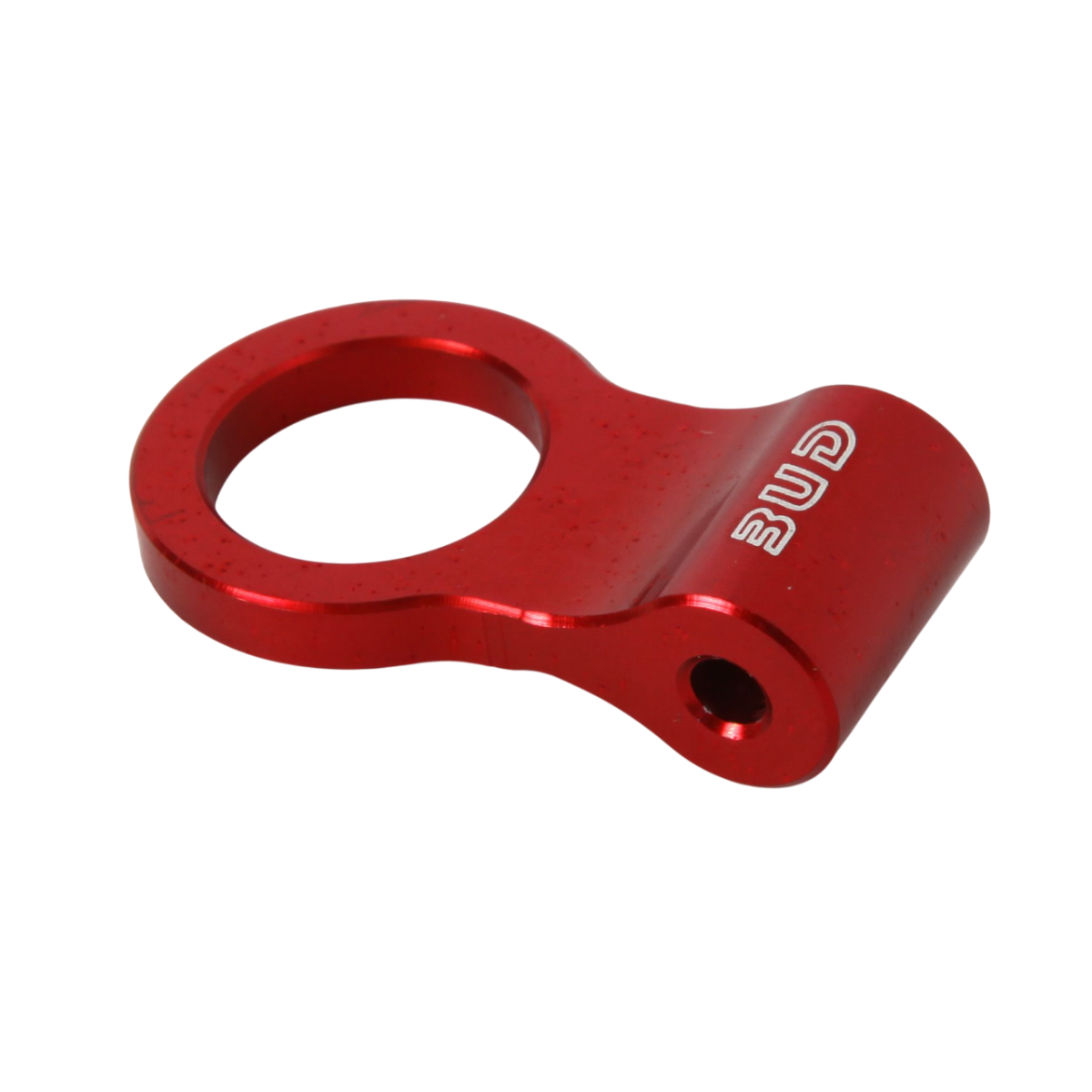 Patte alu Rouge pour silencieux carbone Bud 2T 