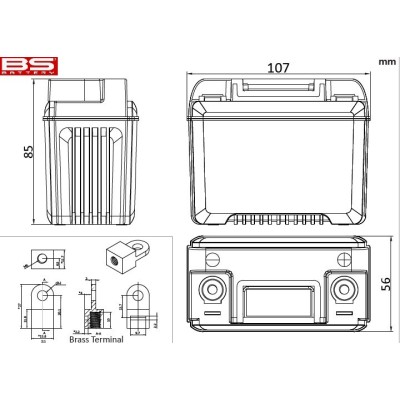Batterie BS Lithium-Ion 12v-2Ah BSLI02 - Universelle MX/Enduro et + 