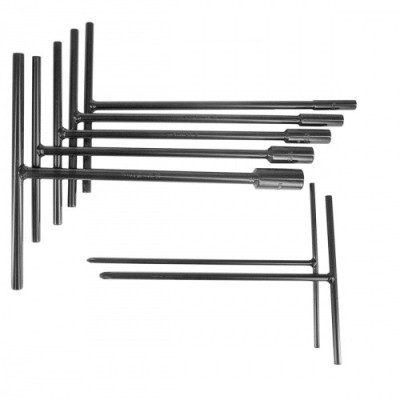 Jeu de Clé en T chrome Vanadium de 8/10/12/14/17 & 2 tournevis cruciforme 