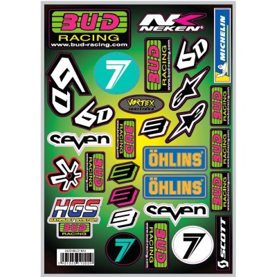Plaquette stickers Bud & Partners logos A4 21x30cm 