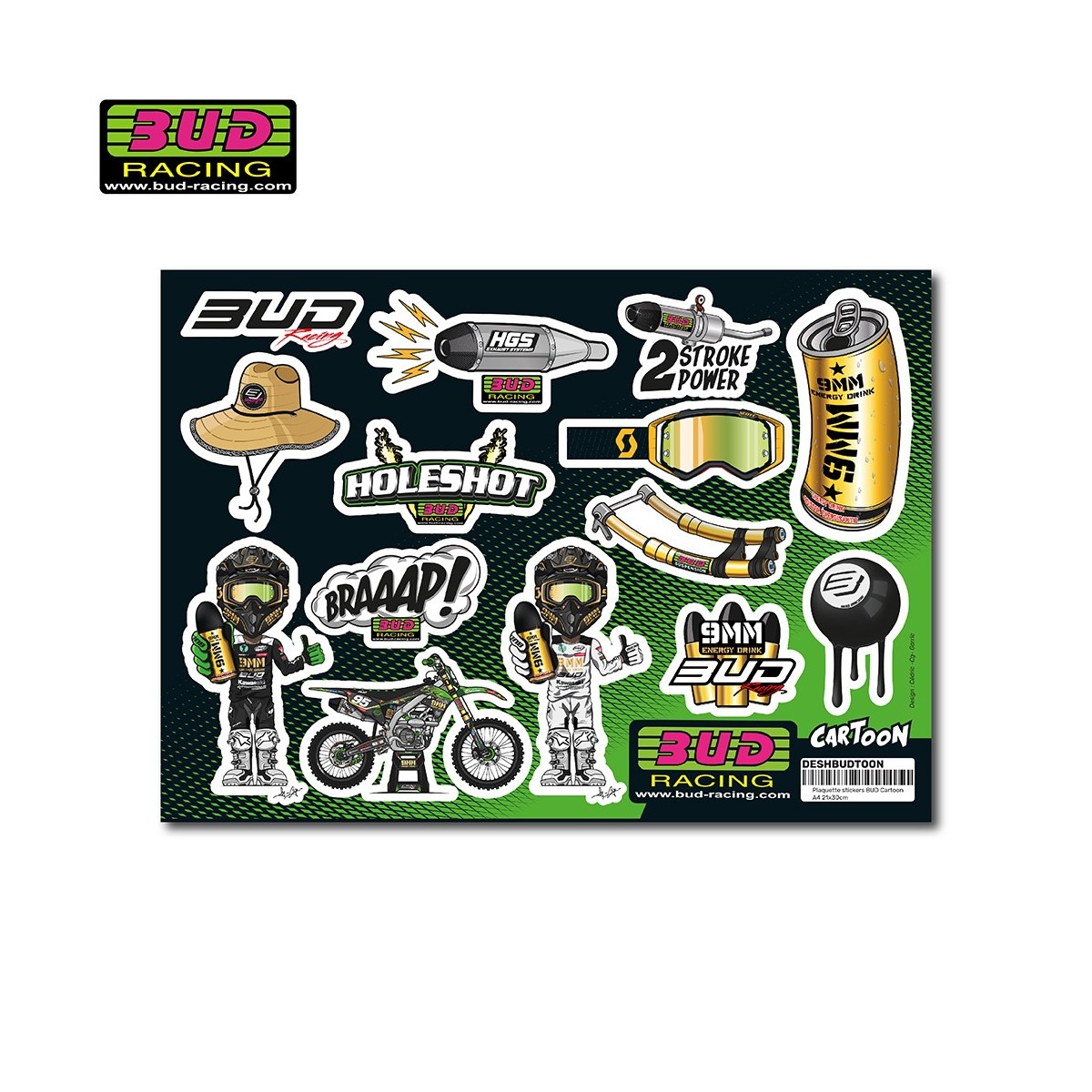 Planche stickers BUD Cartoon  