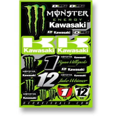 Planche de stickers D'cor Team Monster Kawasaki 