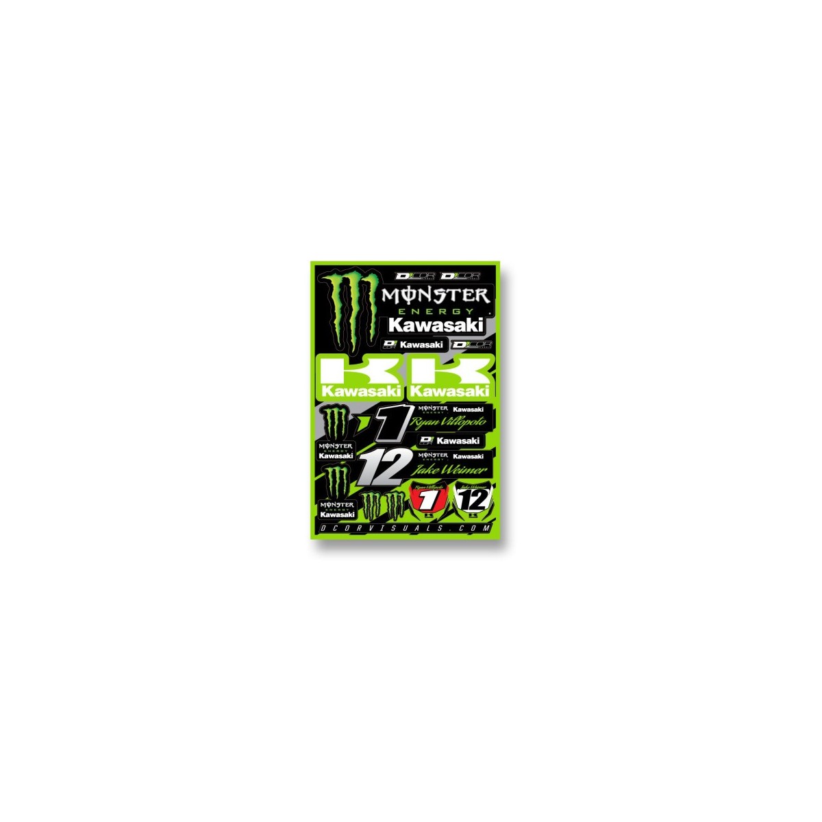 Planche de stickers D'cor Team Monster Kawasaki 