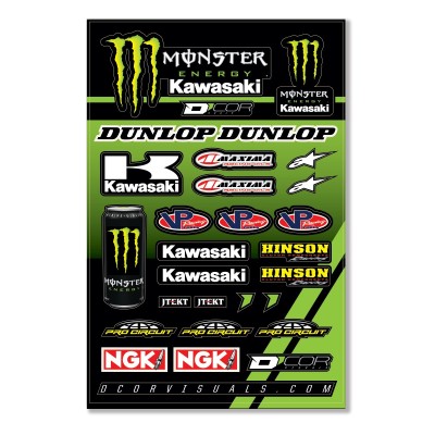 Planche de stickers D'cor Team Monster Kawasaki 