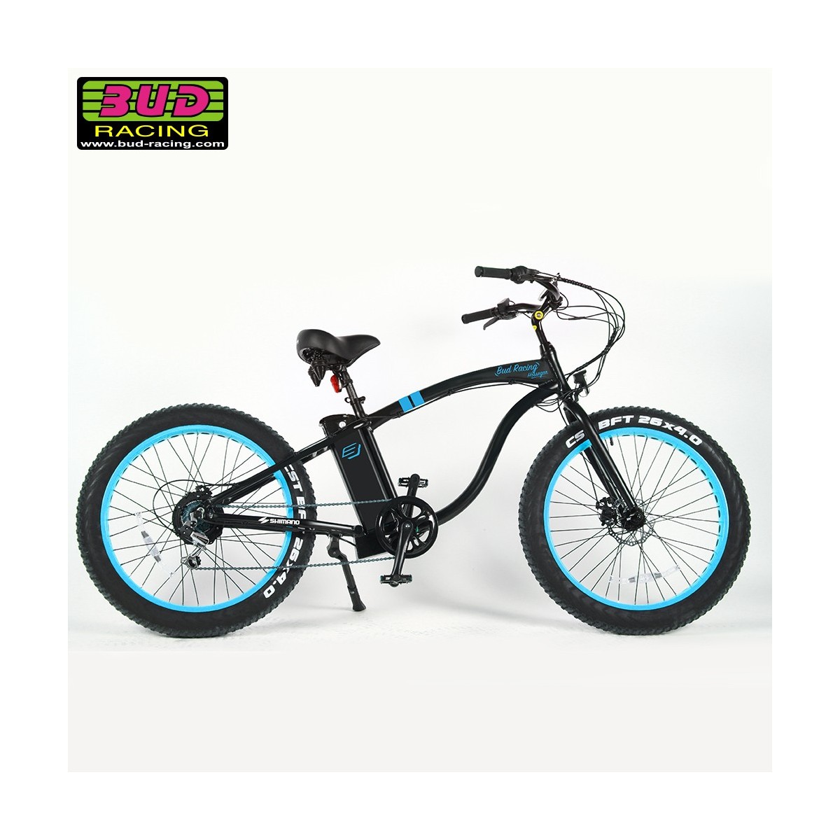 Vélo Electrique Beach cruiser Bud racing Line Noir/Aqua 
