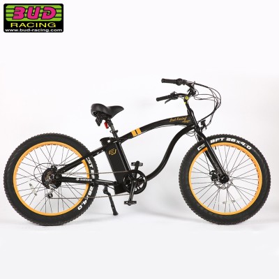 Vélo Electrique Beach cruiser Bud racing Line Noir/Moutarde 