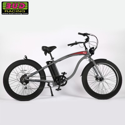 Vélo Electrique Beach cruiser Bud racing Old School Gris/Rouge 