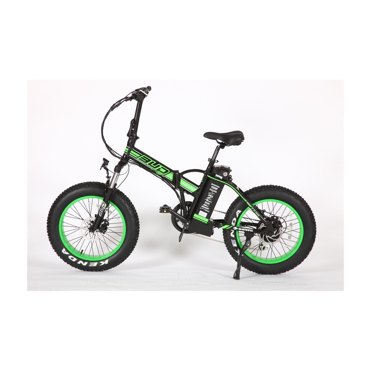 Vélo électrique pliable Bud Noir/Vert 