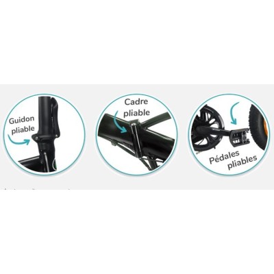 Vélo électrique pliable Bud Noir/Vert 
