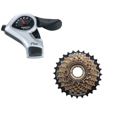 Manette de vitesses+cassette arrière vélo Beach Cruiser BUD RACING 
