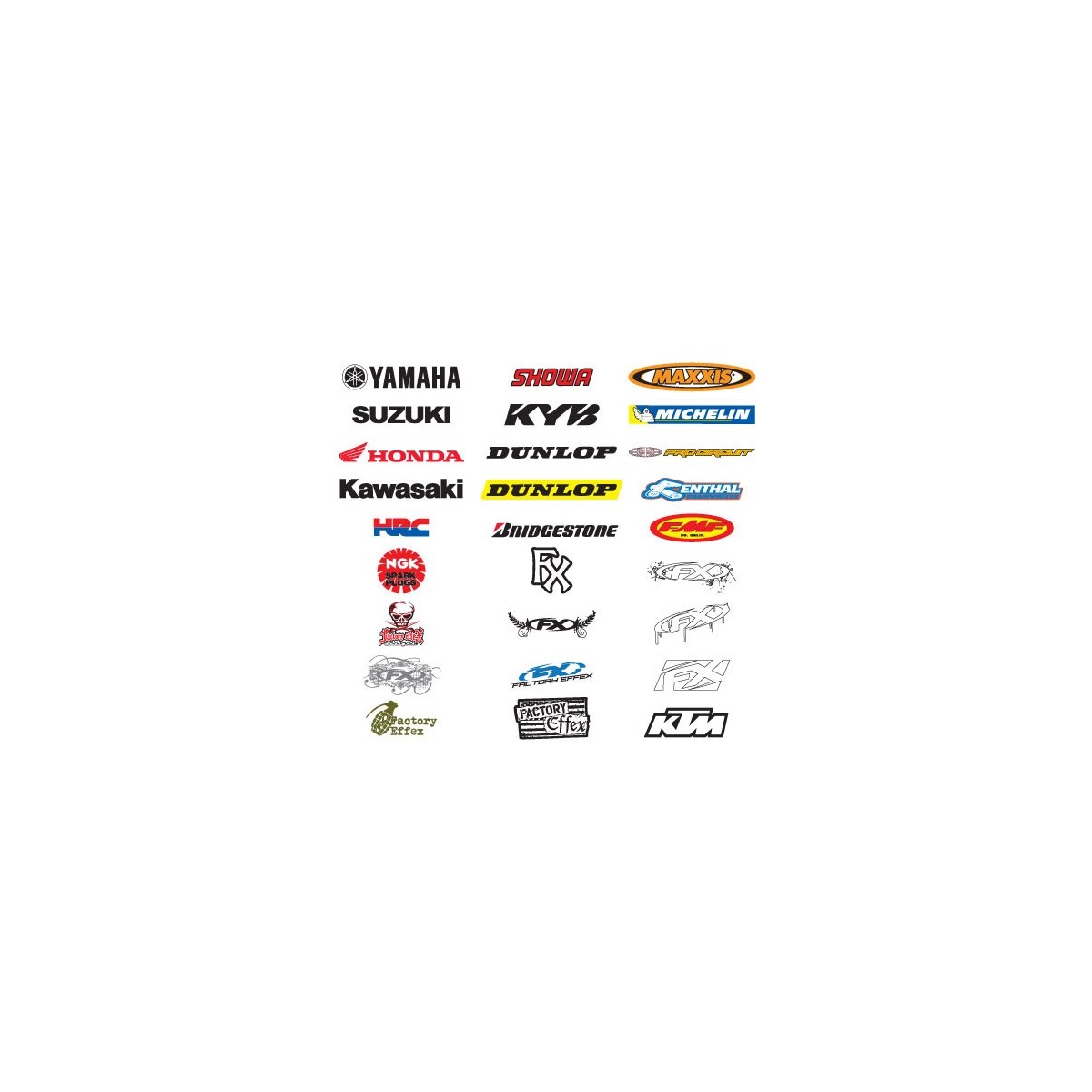 Pack de 5 stickers FX KTM 