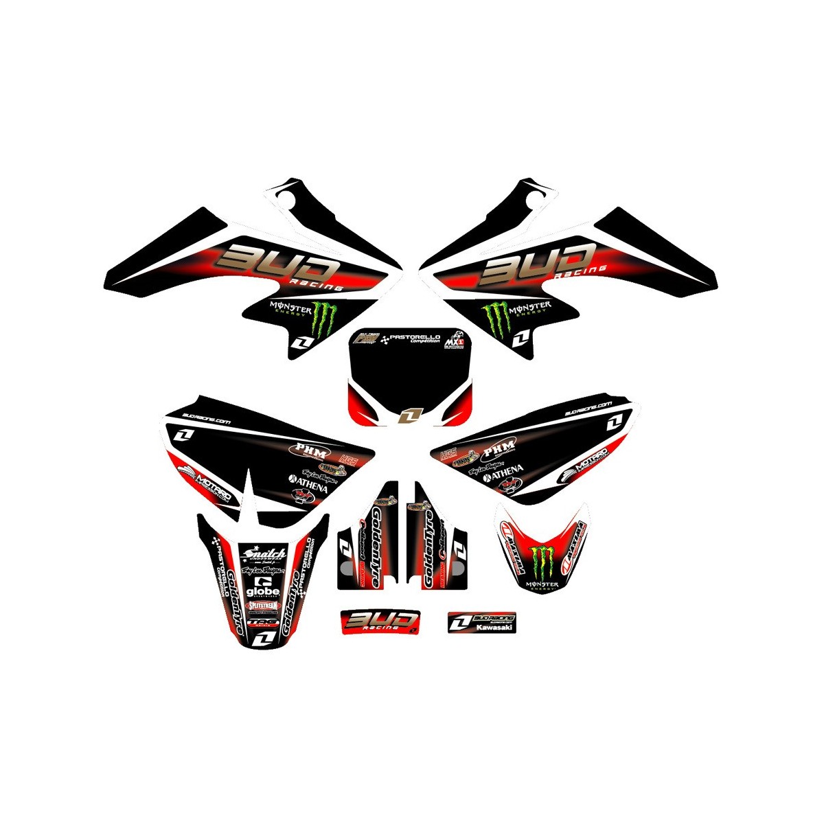 Kit déco seul minibike Team BUD red 