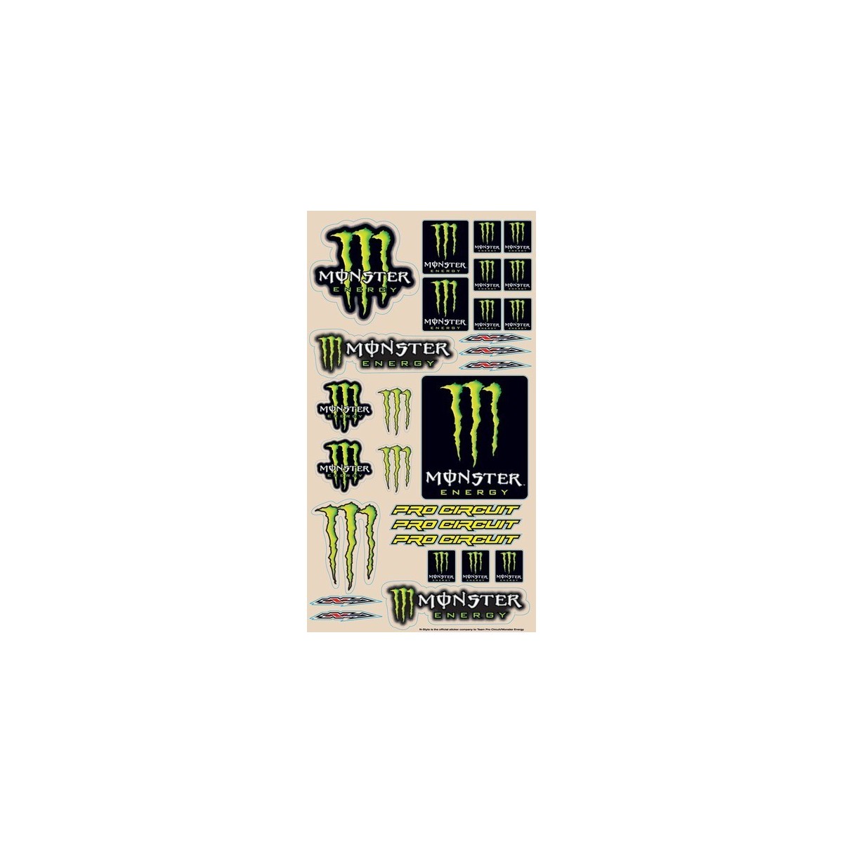 Planche stickers MONSTER/PRO CIRCUIT 