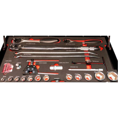 Caisse à outils MX Toolbox complète spéciale moto 65 éléments 
