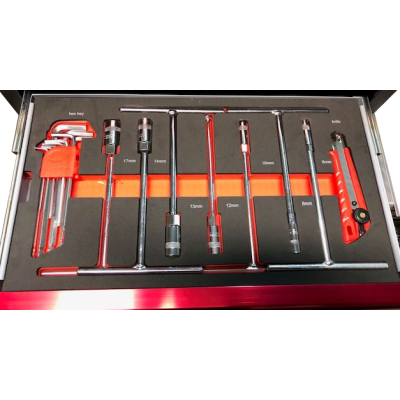 Caisse à outils MX Toolbox complète spéciale moto 65 éléments 