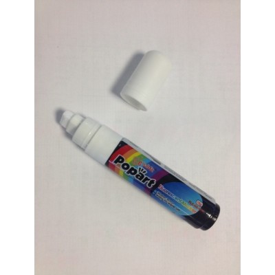 Stylo BLANC large effaçable pour panneauteur noir 