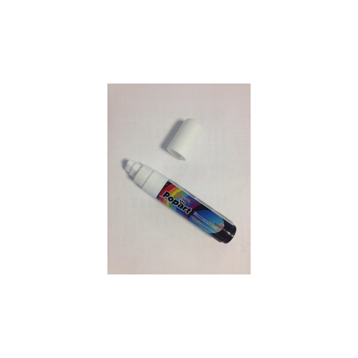 Stylo BLANC large effaçable pour panneauteur noir 
