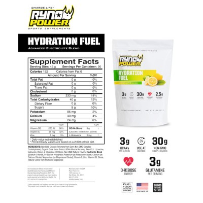 Carburant d'hydratation Ryno Power-Lemon Lime(20 doses) 