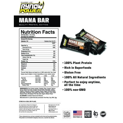 Barres Mana Superfood Ryno Power(12 paquets) 