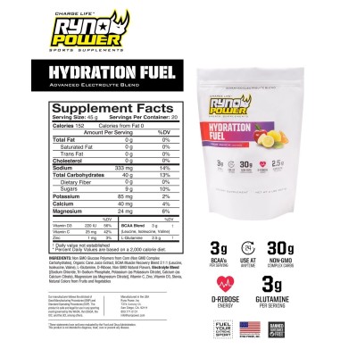 Carburant d'hydratation Ryno Power-Fruit Punch(dose individuelle) 