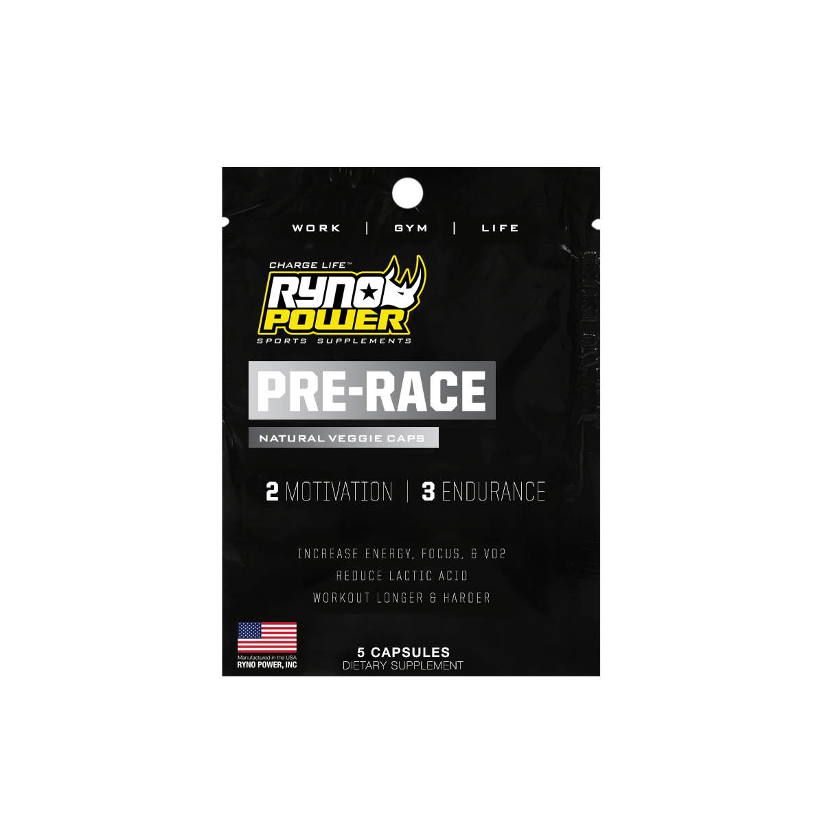Pre-Race Pack Ryno Power(5 capsules)  
