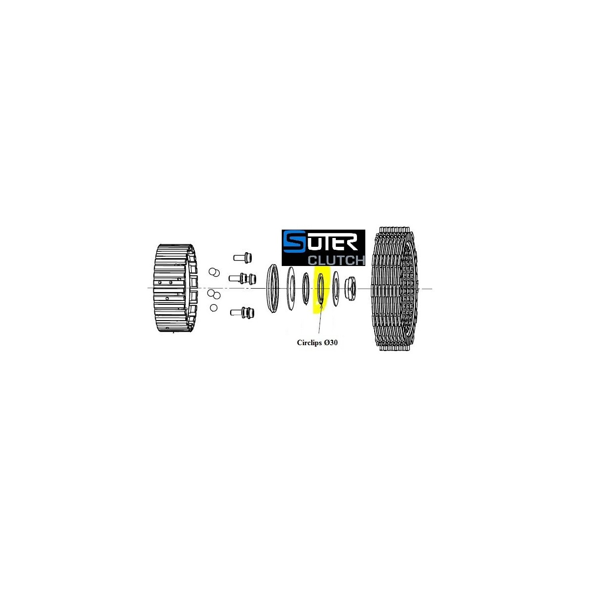 Circlip Ø30mm pour embrayage SUTER 