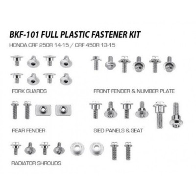 Boite de vis complète fixation plastiques CRF 250 14/17+450 13/16 