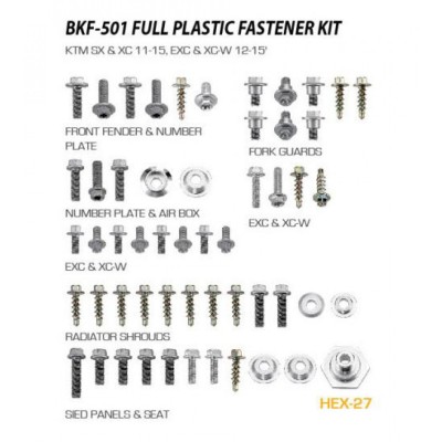 Boite de vis complète fixation plastiques CRF 250 14/17+450 13/16 