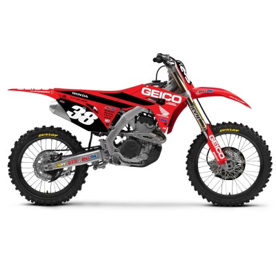 Kit déco seul D'Cor 19 Team Honda Geico CRF 250 10/13+450 09/12 