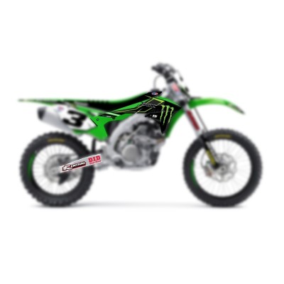 Kit déco seul D'Cor 16 Team Monster Kawasaki 450 KXF 16/18 