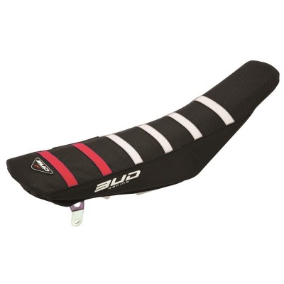 Housse selle BUD Trac. melt 125/250KX03/08+250KXF04/05 Gr/bk - bk lin 