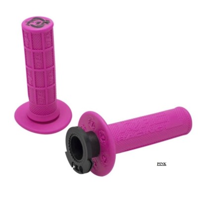 Poignées Torc1 DEFY MX Lock On 1/2 waffle 4T Pink 
