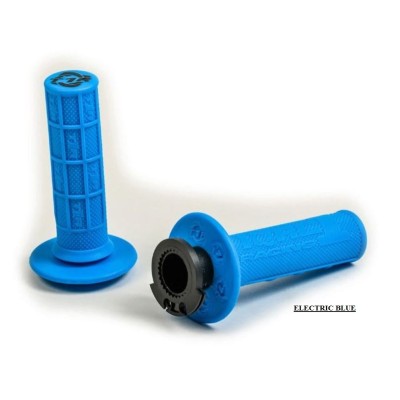 Poignées Torc1 DEFY MX Lock On 1/2 waffle 2T Blue 