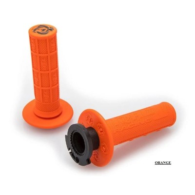 Poignées Torc1 DEFY MX Lock On 1/2 waffle 2T Red 