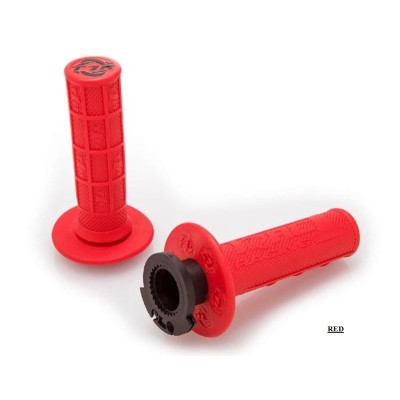 Poignées Torc1 DEFY MX Lock On 1/2 waffle 2T Red 