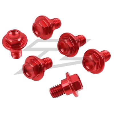 Kit vis protection de fourches alu Red Honda CR 85+CRF 150-6 pieces 