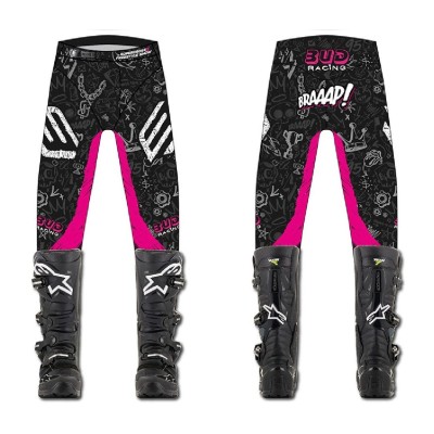 Pantalon Enfant Bud Racing GP Air Contest Edition Limitée Noir/Magenta  