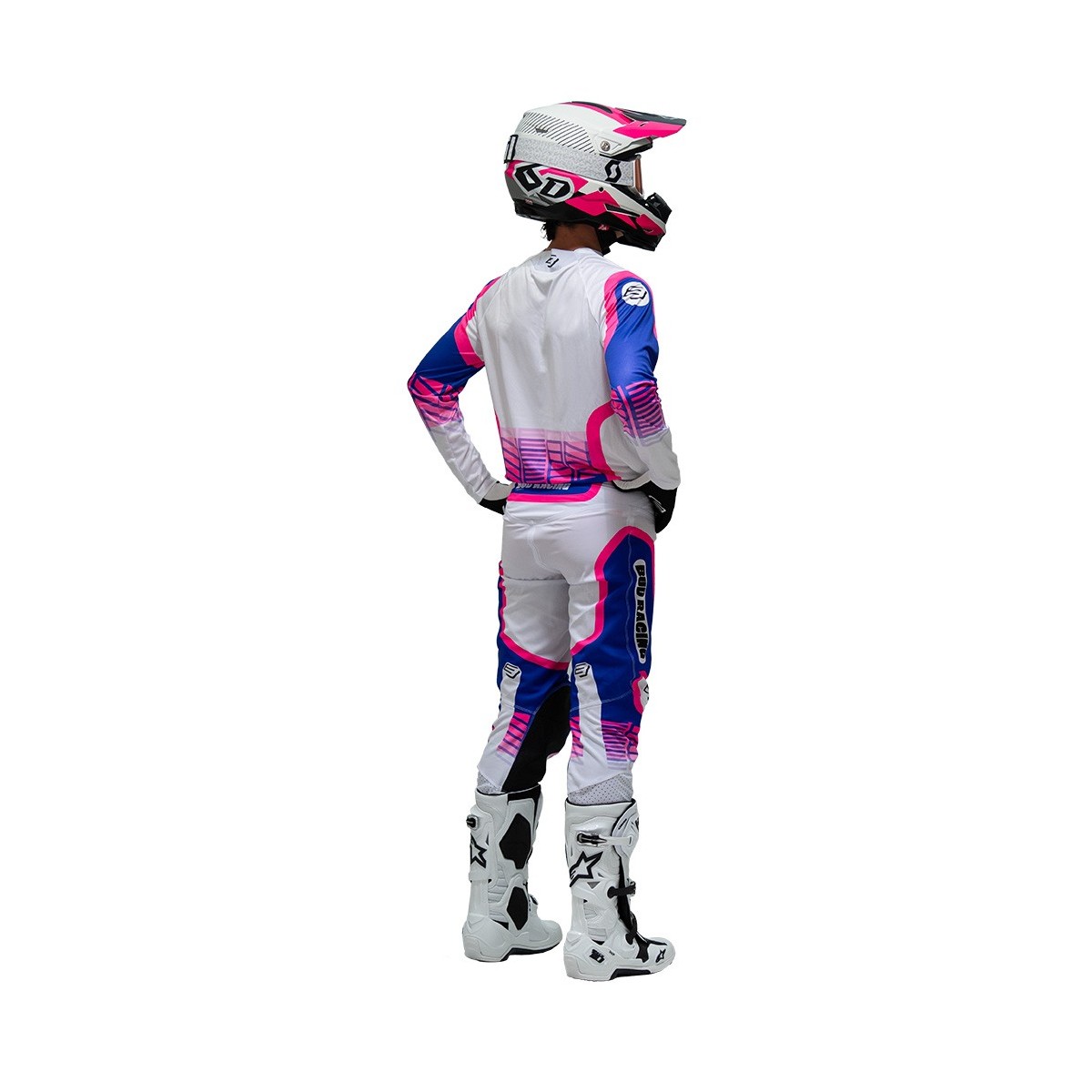 Pantalon Bud Racing GP Neon Violet Rose Fluo Blanc 