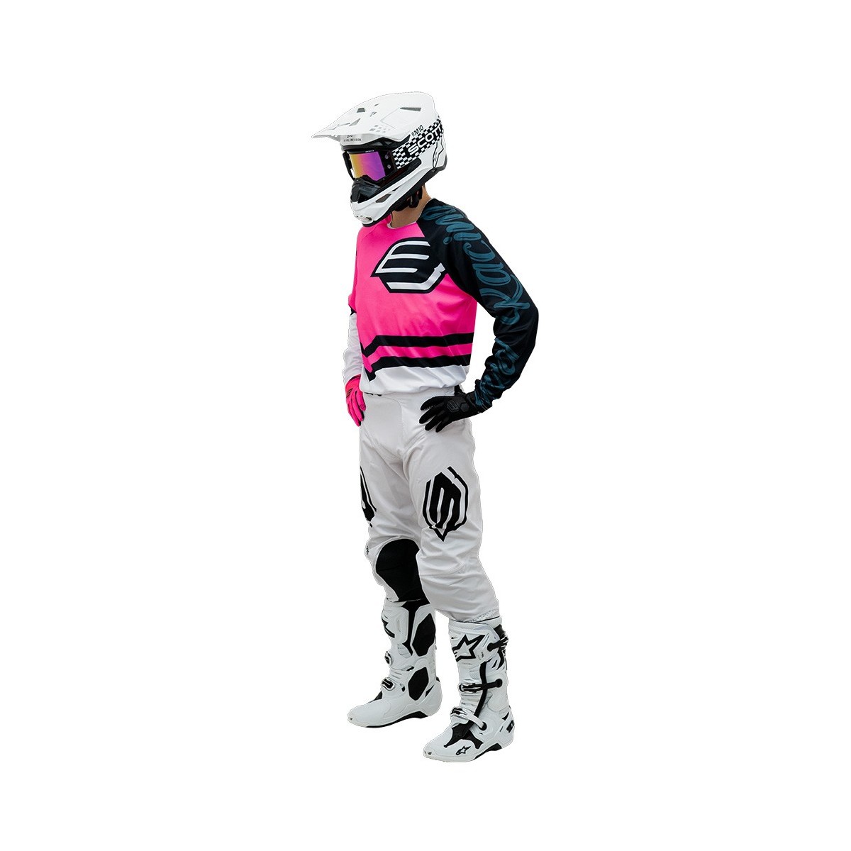 Maillot Bud Racing 95’ 2.0 Rose Fluo Blanc  