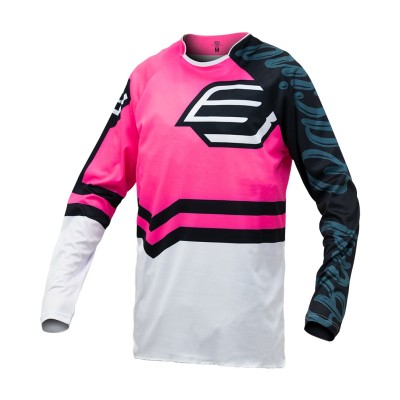 Maillot Enfant Bud Racing 95’ 2.0 Rose Fluo Blanc  