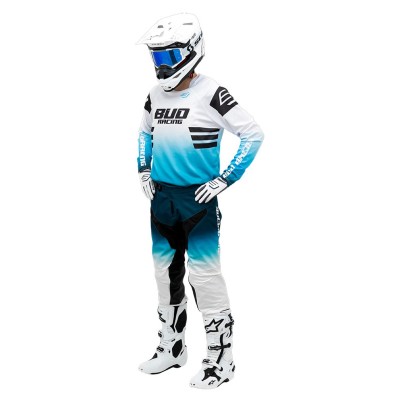 Maillot Bud Racing Lazer Turquoise Blanc /  
