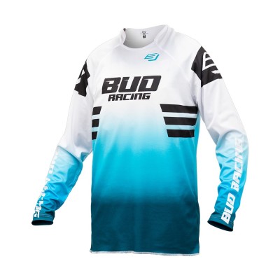 Maillot Bud Racing Lazer Turquoise Blanc /  