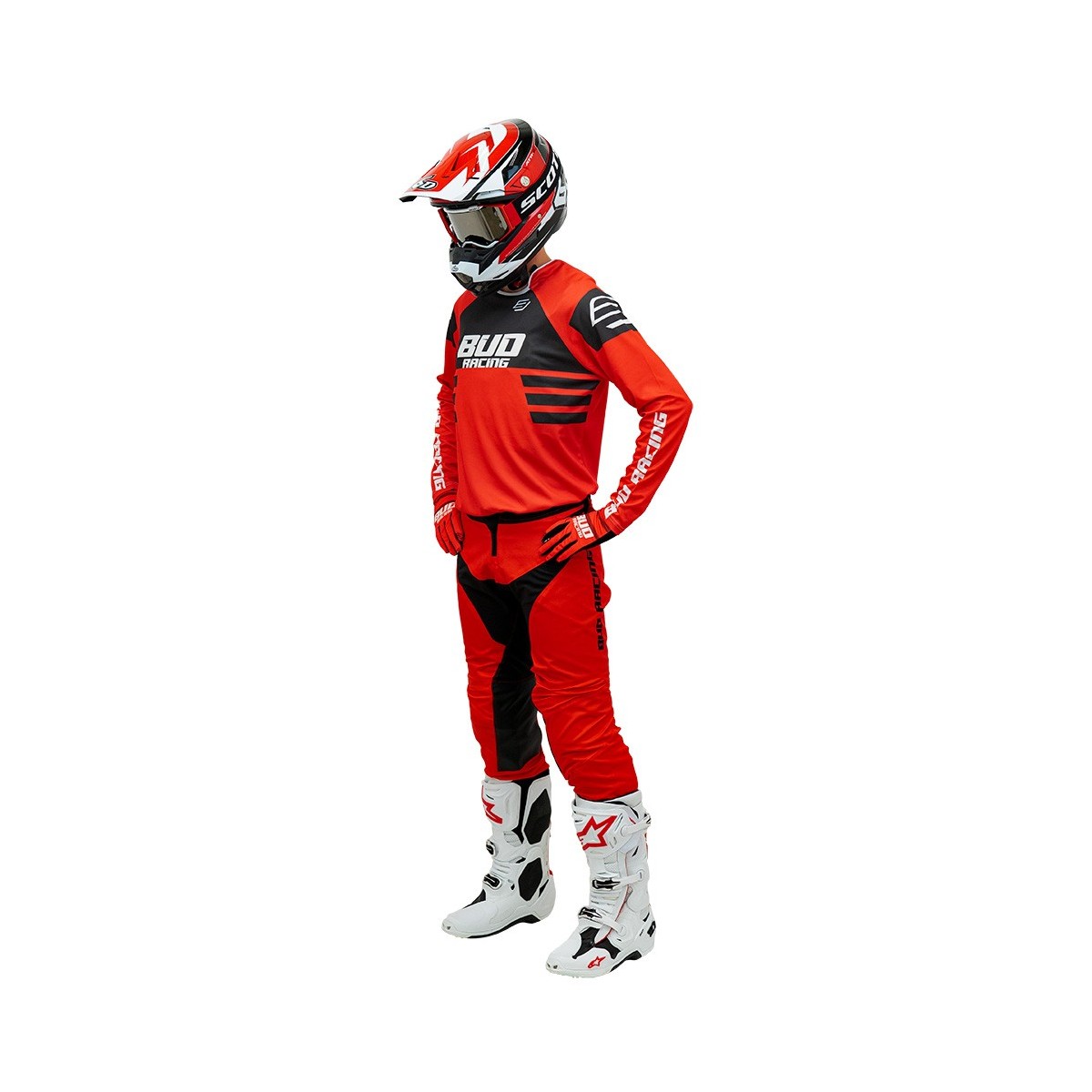 Maillot Enfant Bud Racing Lazer Rouge Noir  