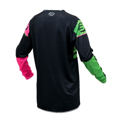 Maillot Enfant Bud Racing Lazer Rose Fluo Vert Fluo Noir /  
