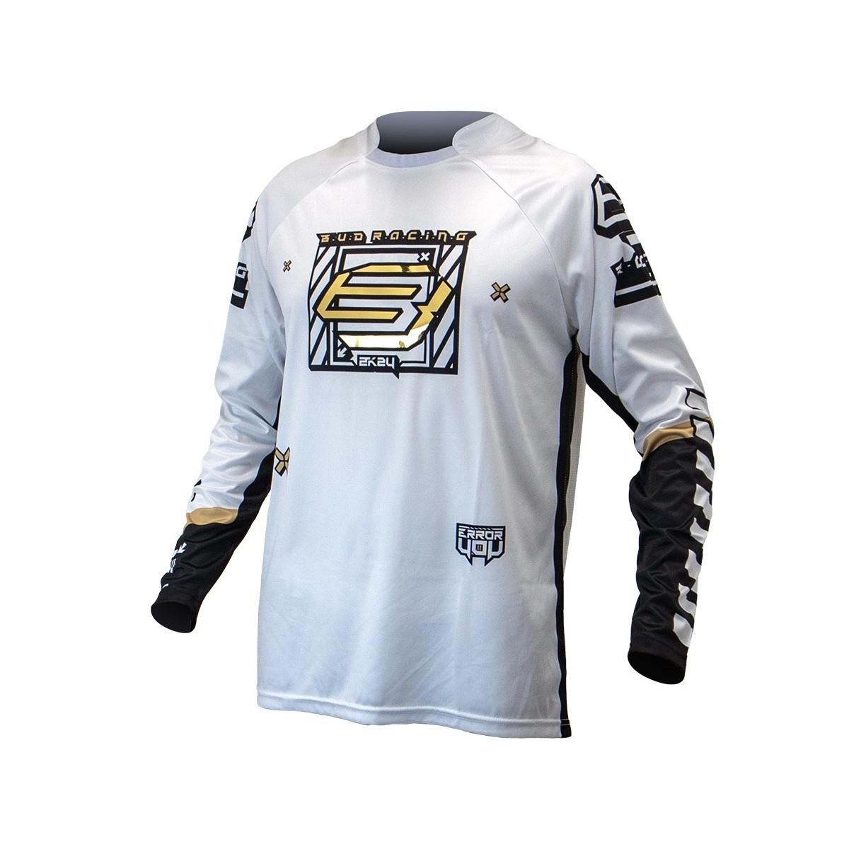 Maillot Bud Racing Error 404 Blanc Noir Or Mat 