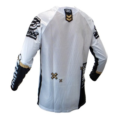 Maillot Bud Racing Error 404 Blanc Noir Or Mat 