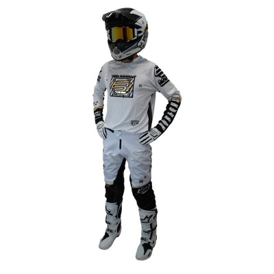 Maillot Bud Racing Error 404 Blanc Noir Or Mat 