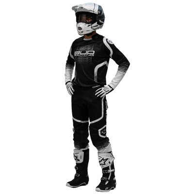 Maillot Bud Racing Neon Noir Blanc 