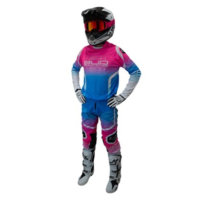 Maillot Bud Racing Neon Bleu Pastel Rose Fluo 