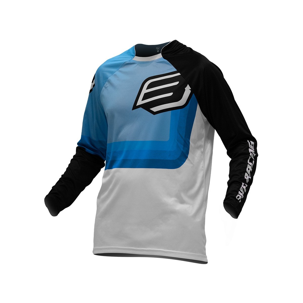 Maillot Enfant Bud Racing 95' Evo Bleu Ciel Noir Blanc 